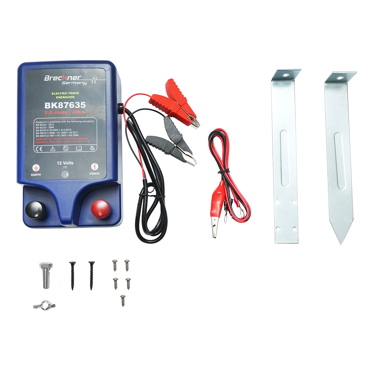 12V impulse generator max 2 Joules 20km with grounding for electric fence Breckner Germany